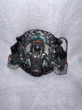 1981 Siskiyou Leather Buckle Co Indian Brass Good Used Condition