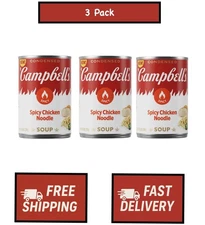 Campbell’s Condensed Spicy 🌶️ Chicken Noodle Soup, 10.5 oz Can (Pack of 3)