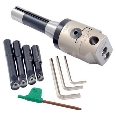INDEXABLE TOOL SET WITH 2'' BORING HEAD, R8 SHANK & 4 BORING BARS (1001-0201)
