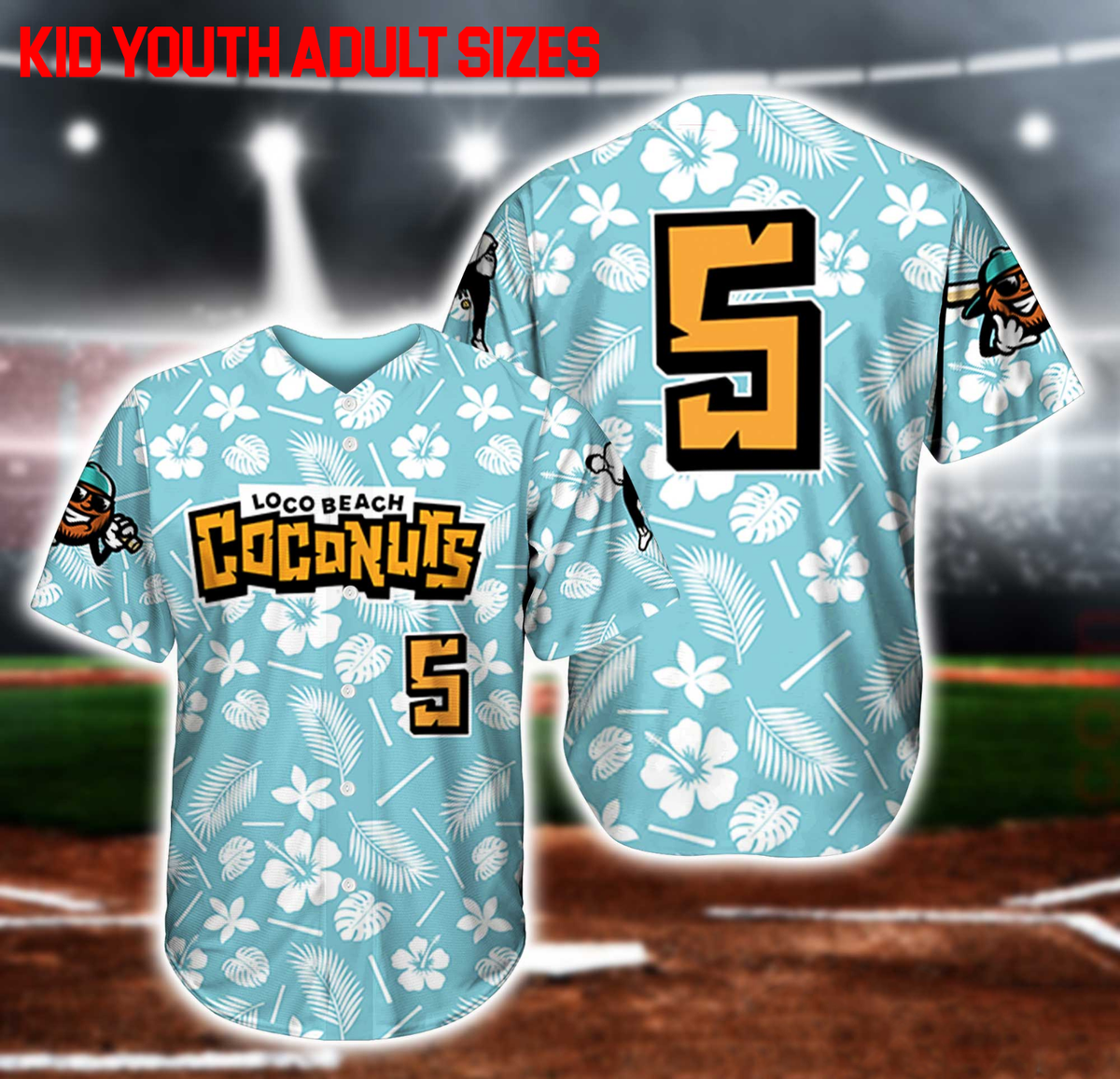 5 Loco Beach Coconuts baseball jersey HOT NEW All sizes JJ6308 | eBay