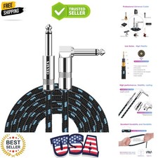 15FT Instrument Cable - Electric Guitar  Bass Cable with Right Angle 1/4 Inc...