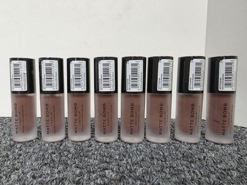 8 X Makeup Revolution Matte Bomb Liquid Lipstick Delicate Brown .15 Oz