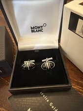 Montblanc Men's Onyx Platinum Cufflinks Brand New In Box