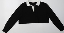 Womens UK Size M ROMWE Black Pullover Sweatshirt