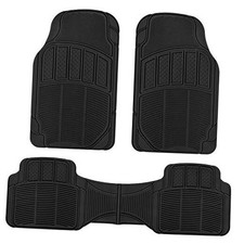 ProLiner Diamond Grid 3pc Heavy Duty Front  Rear Rubber Floor 3-Piece Black