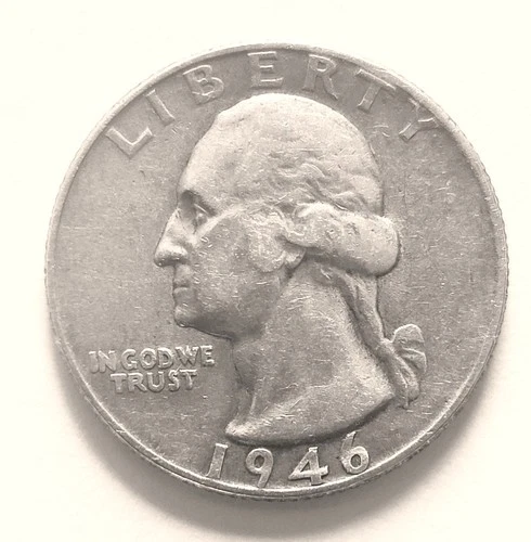 🔥1946 P Washington Quarter VG Very Good Silver 25c Coin (lot J)