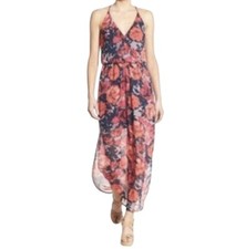 Lush Maxi Dress Women’s Small Floral Resort Beach Vacation Elastic Waist Pull On