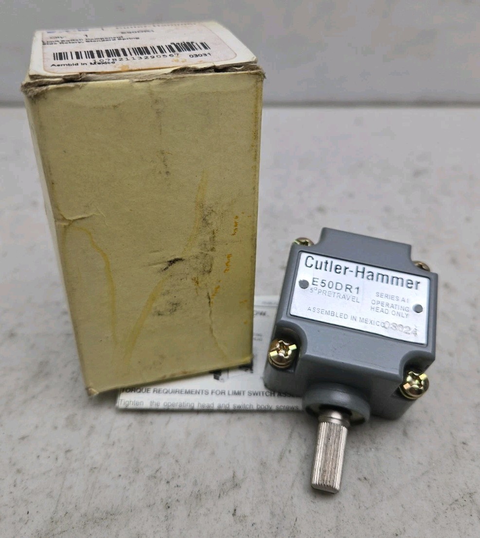 Eaton Cutler Hammer 5° Pretravel Limit Switch Operating Head E50DR1 Nos