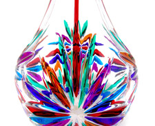 Signierte riesige 31cm Murano Glas Italienische Luxus Karaffe/Stopfen Luigi Bormioli