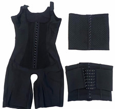 MEDIUM Women Black Shapewear Bodysuit 3 Pk Fi...