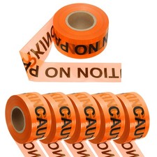 1000ft x 3" Warning Tape, 6 Pcs PE Safety Tape Orange (CAUTION NO PARKING)