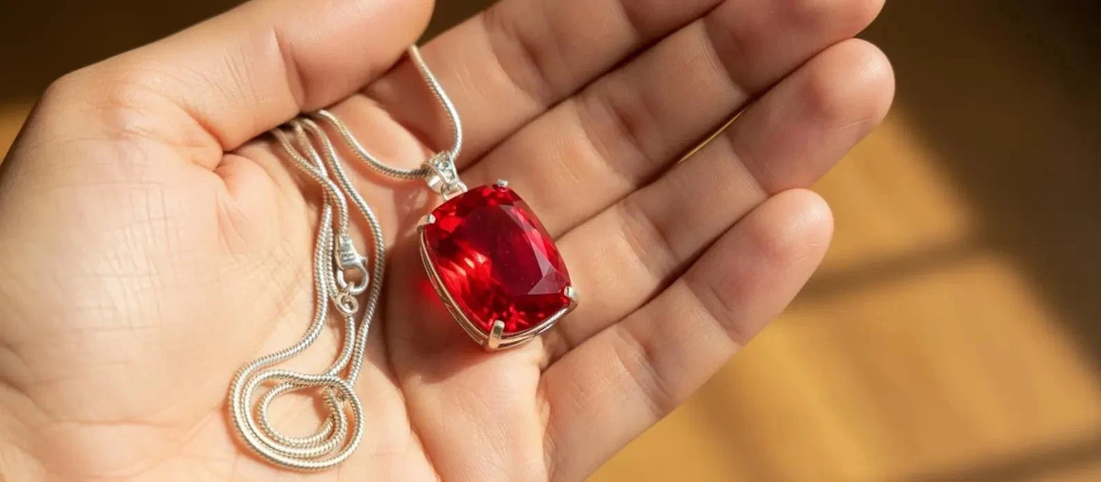 Certified 38.25 Ct Natural Red Red Ruby 925 Solid Silver Pendant Loose Gemstone