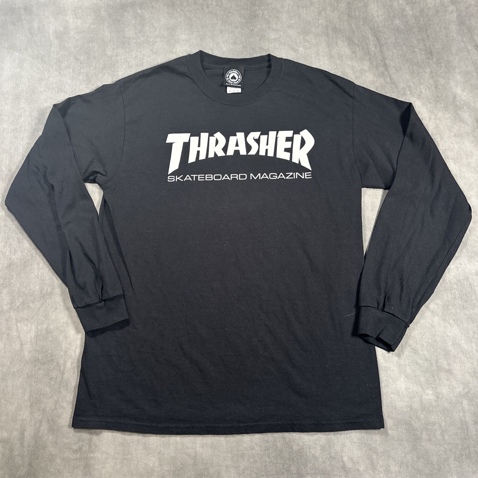 ALTRA T shirt manica lunga logo rivista skateboard Thrasher taglia MEDIA nero skater