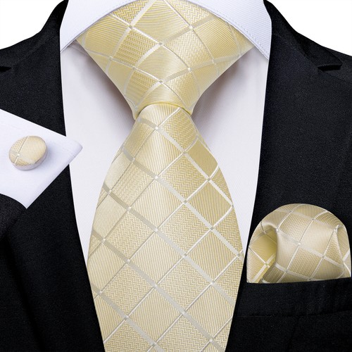 Men's Tie Silk Classic Wedding Necktie and Pocket Square Cufflinks Set Paisley - Picture 245 of 251