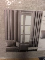 Paoletti Atlantic Ringtop Eyelet Curtains (Pair) Natural 