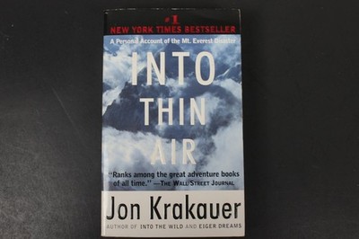 Into Thin Air Jon Krakauer 1998 First Anchor Edition Inscribed Everest Random