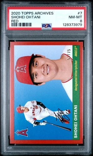 2020 TOPPS ARCHIVES #7 SHOHEI OHTANI RED /75 PSA 8