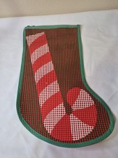 Latch Hook Christmas Stocking Candy Cane Does Not Come With Yarn Or Hook Vintage