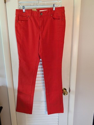 Nwt DKNY Women's Soho Skinny Jeans Size 10 Burnt Orange New Mid Rise Denim