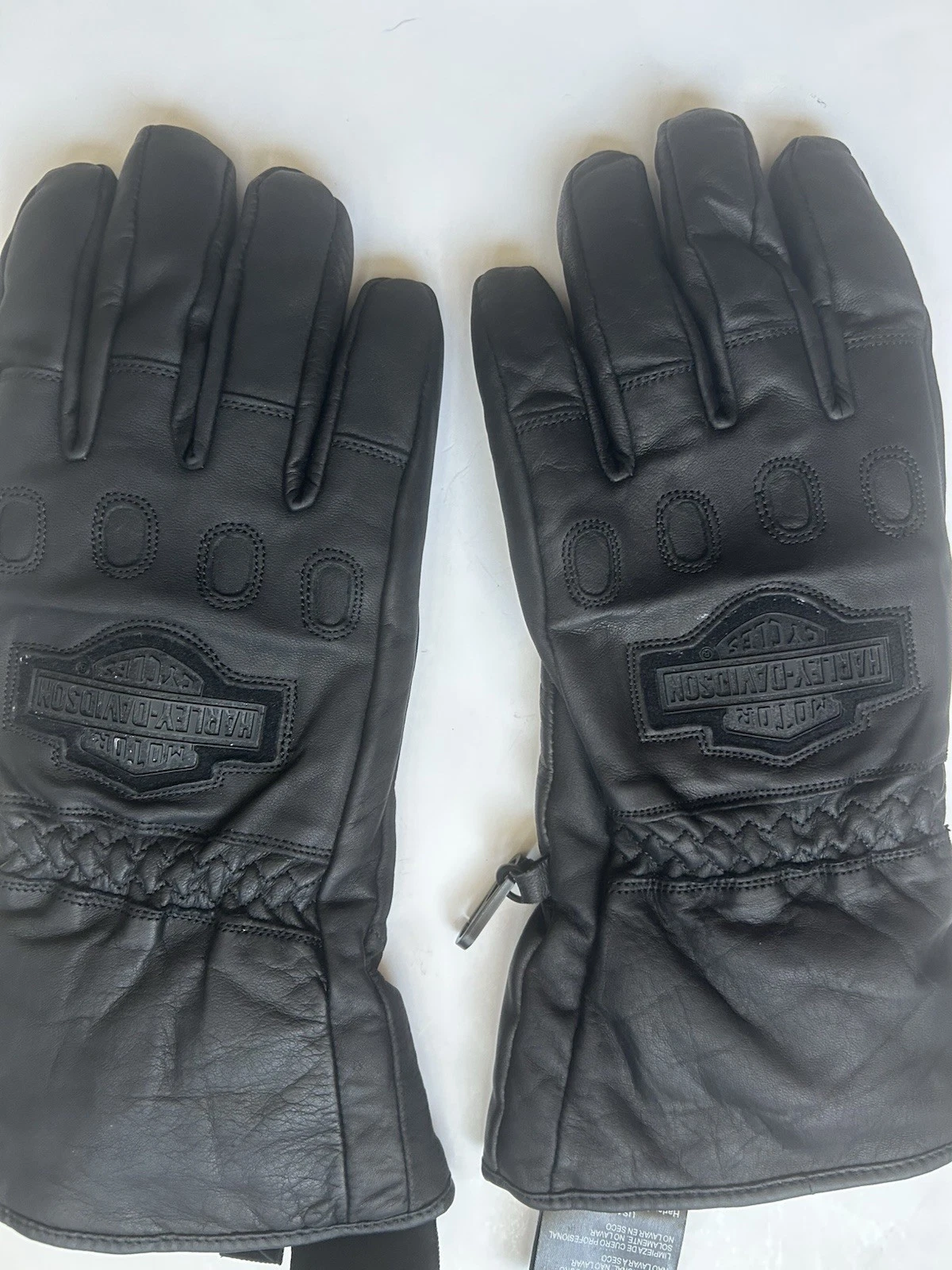 HARLEY DAVIDSON MOTORCYCLE GLOVES INSULATED LEATHER SIZE L H-6
