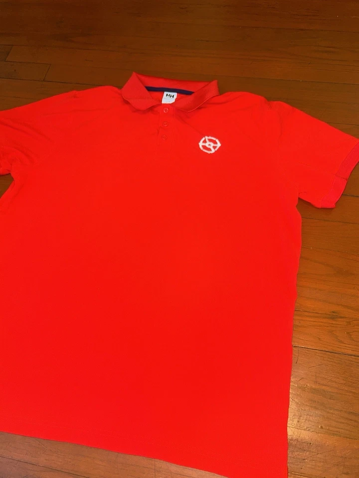 Camisa Helly Hansen Para Hombre L Polo Elastizada Vela Golf Roja Rendimiento Manga Corta Foto 2 de 4