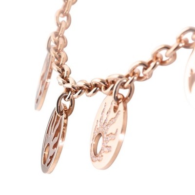 Chopard 18K Rose Gold Happy Sun 6 Disc Diamond Charm Necklace 0.41ct COA Box