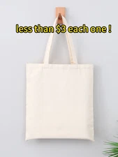 Wholesale 12pcs Canvas Tote Bags –Reusable Eco Shopping Bags with Sturdy Handles