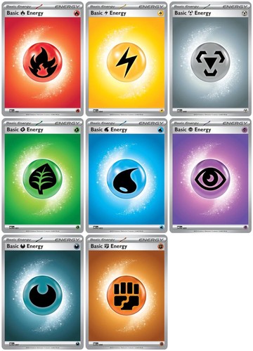 Pokemon Mega Evolution Energies (2025) Energy Cards Complete Set - All 8 Types
