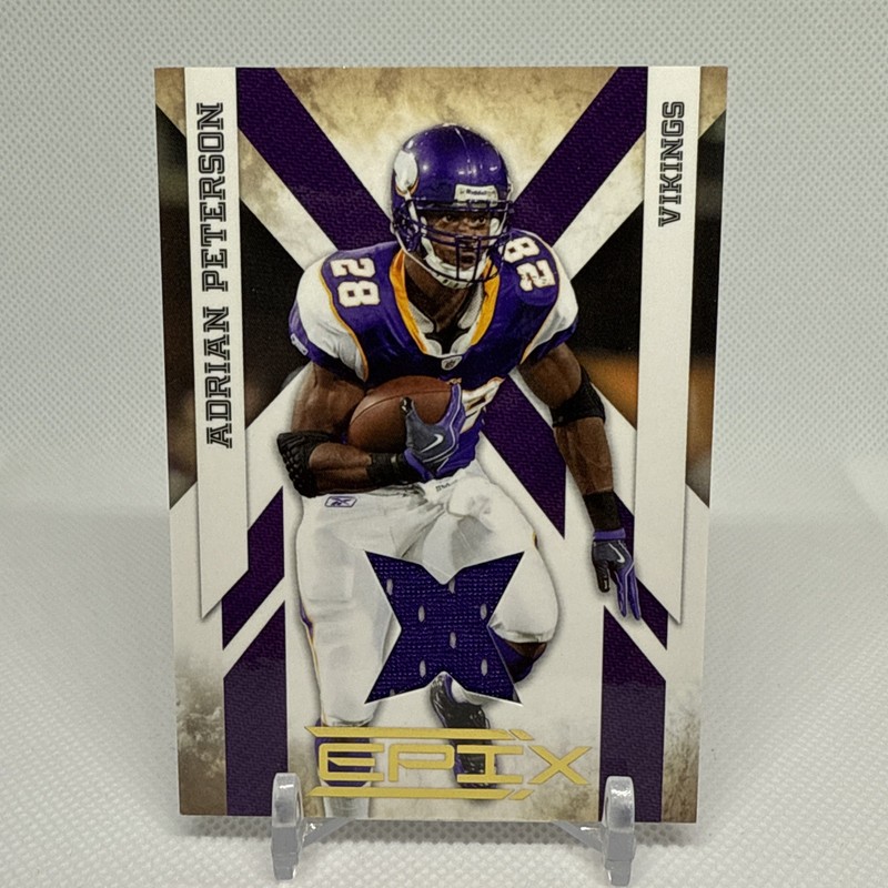 2010 EpicX Adrian Peterson Game Used Jersey Relic Card Football 186/200