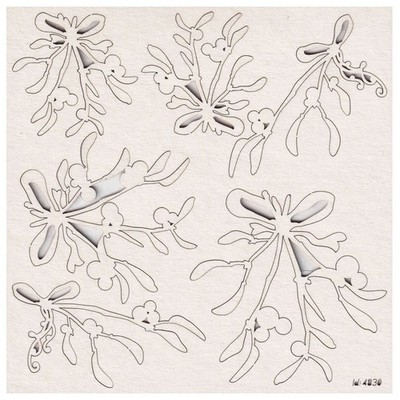 SCRAPINIEC Dekorpappe Die Cut Chipboard Dekoration Ornament, Mistletoe 4830