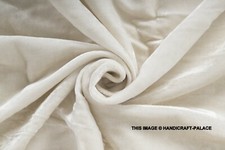 WHITE VELVET PANNE CRUSHED BACKDROP VELOUR STRETCH FABRIC 60" WIDE UPHOLSTERY