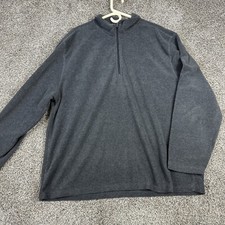 St. John s Bay Mens Fleece 1/4 Zip Shirt Jacket Size XXL Dark Gray Long Sleeve