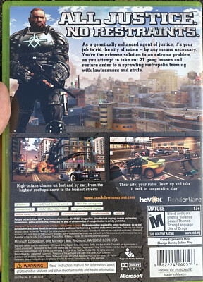 Microsoft Xbox 360 CRACKDOWN Video Game Complete Agent Of Justice