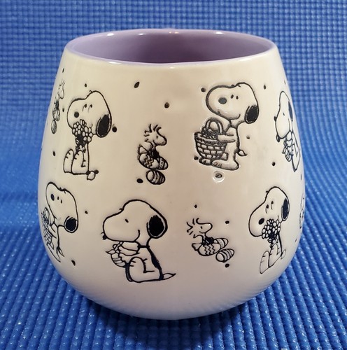 Peanuts 16 fl oz Mug Cup SNOOPY & WOODSTOCK EASTER BASKET & EGGS - Picture 2 of 6