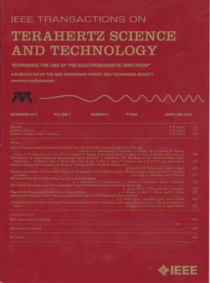 IEEE Transactions on Terahertz Science and Technol Vol.2 No.6 p.573-663 Nov 2012