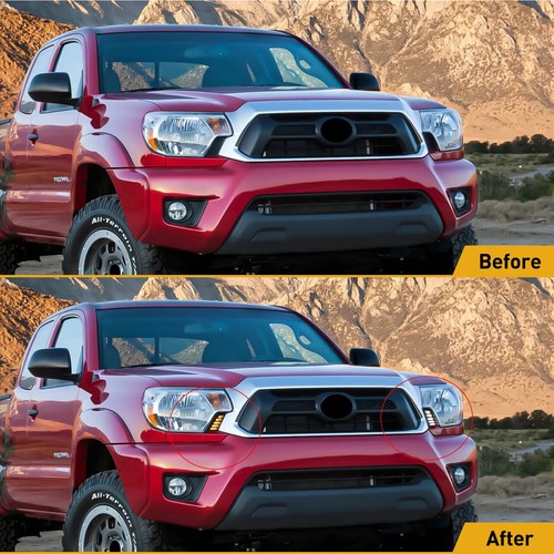 LED Daytime Running Light Headlight Side Lamp For 2012-2015 Toyota Tacoma. - Bild 11 von 22