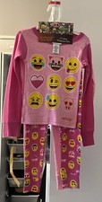 2 Sets Toddler Girls Size 4 Emoji Cotton Sleepwear Sets 4-Pc. PJ Sets NWT