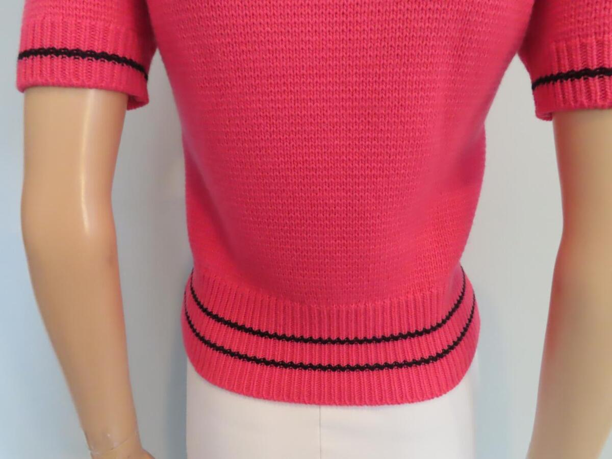 Christian Dior Hot Pink Logo Band/Star Short Sleeve Sweater Christian Dior Hot Pink Logo Band/Star Short Sleeve Sweater