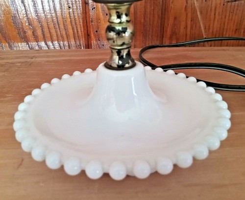 Milk Glass Hobnail Dresser/Night Stand Lamp No Shade or Light Bulb Included - Picture 3 of 9