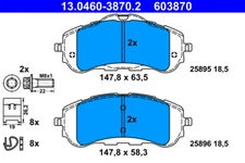 ATE 13.0460-3870.2 brake pad set, disc brake for Citroen, Peugeot