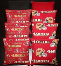 8 CORNHOLE BEANBAGS made w SAN FRANCISCO 49ERS Fabric ACA Reg Bags