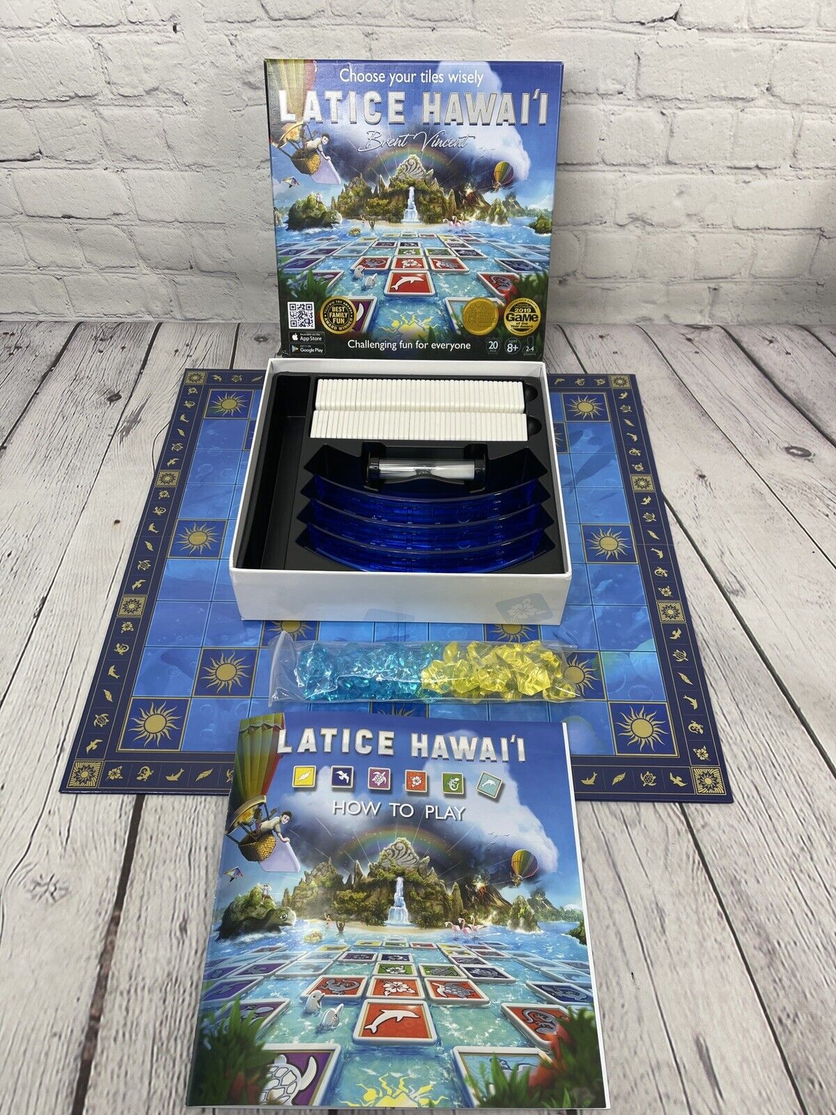 Latice Hawaii Award Winning Board Game 2019 Brent Vincent Ages 8+ MINT  CONDITION