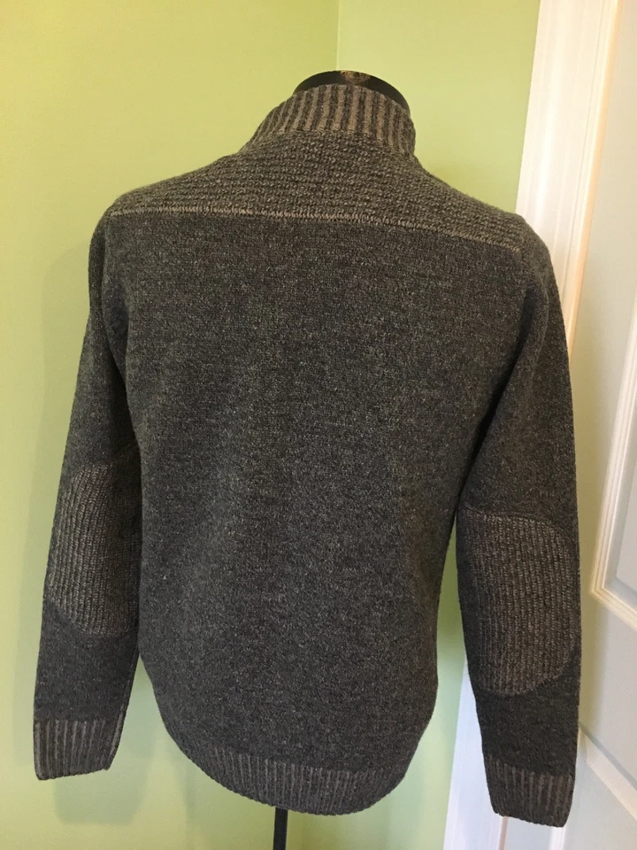 BNWT Pronto Uomo Charcoal Grey Heavy Weight Wool Sweater 1/2 Zip New - Image 4 of 4