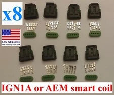 x8 IGN1A 5-Pin Ignition Coil Pack Connector Plug Clip Kit for AEM 30-2853