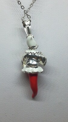 Pendentif en Argent Unisexe le Bossu Corne Fer Cheval