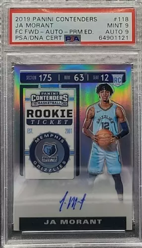 2019 Panini Contenders Optic Ja Morant Rookie Ticket Variation Auto PSA 9 Mint!!