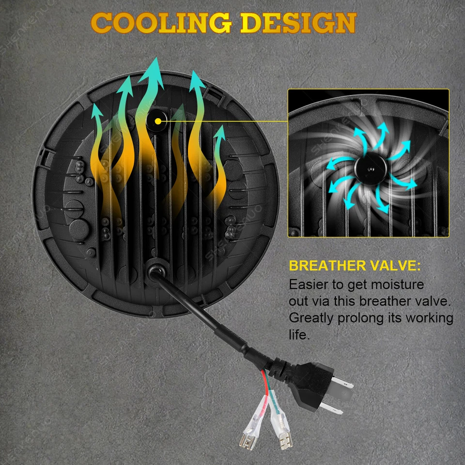 Par de Faróis de LED Redondos 7" Polegadas Halo Angle Olhos Para Jeep CJ5A 1966 1967 1968 - Imagem 2 de 4