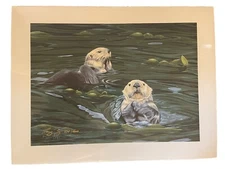 Vintage Terry Pyles 1987 Sea Otter Print, Hand Signed and Numbered, 574/1800