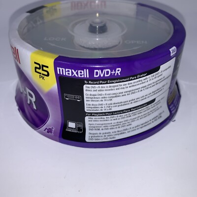Maxell DVD+R Discs 4.7GB 8x Spindle Silver 25 Pack Blank DVD R