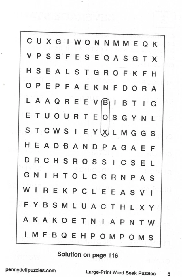Penny Press Magazine Word Seek 56 Puzzles Large Print Answers Included 2011 - Image 3 of 4